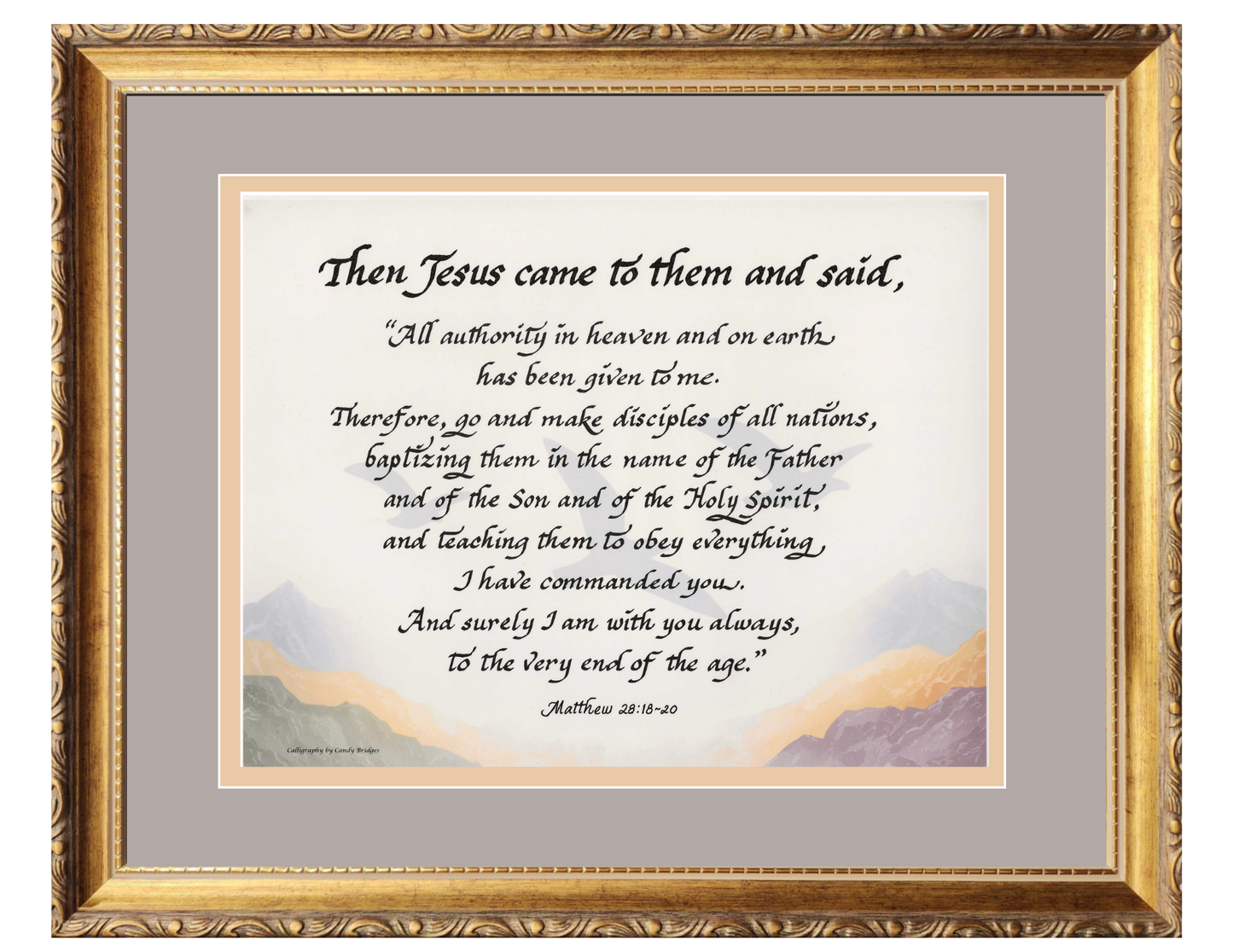 Matthew 28 18-20 The Great Commission framed picture.