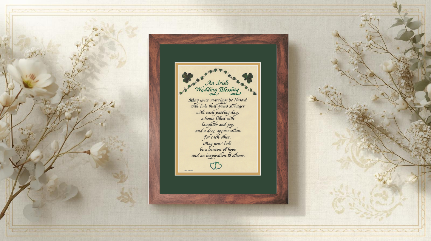 Framed Irish Wedding Marriage Blessing Personalized Framed Keepsake.