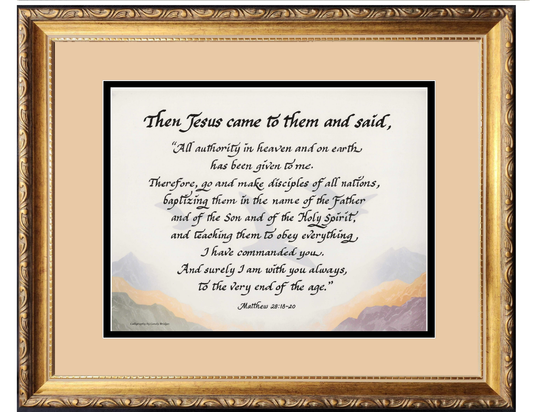 Matthew 28 18-20 The Great Commission framed picture.