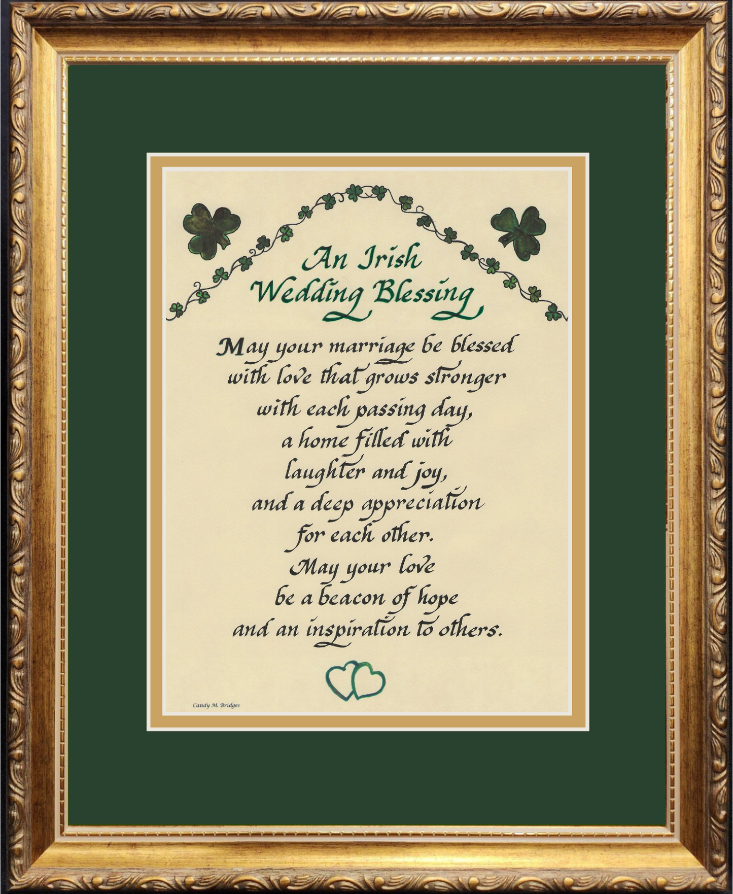 Framed Irish Wedding Marriage Blessing Personalized Framed Keepsake.