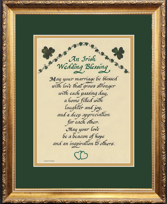 Framed Irish Wedding Marriage Blessing Personalized Framed Keepsake.