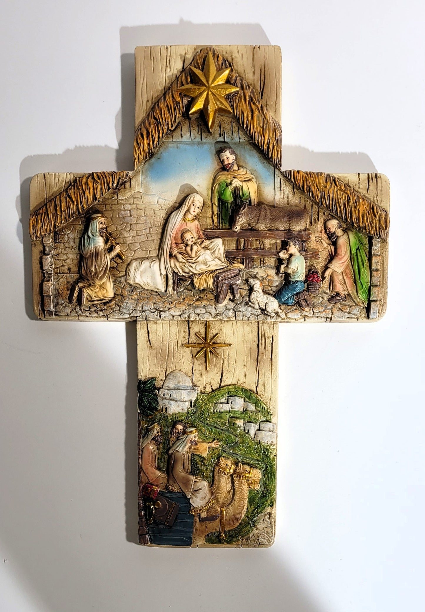 Nativity Bethlehem wall cross