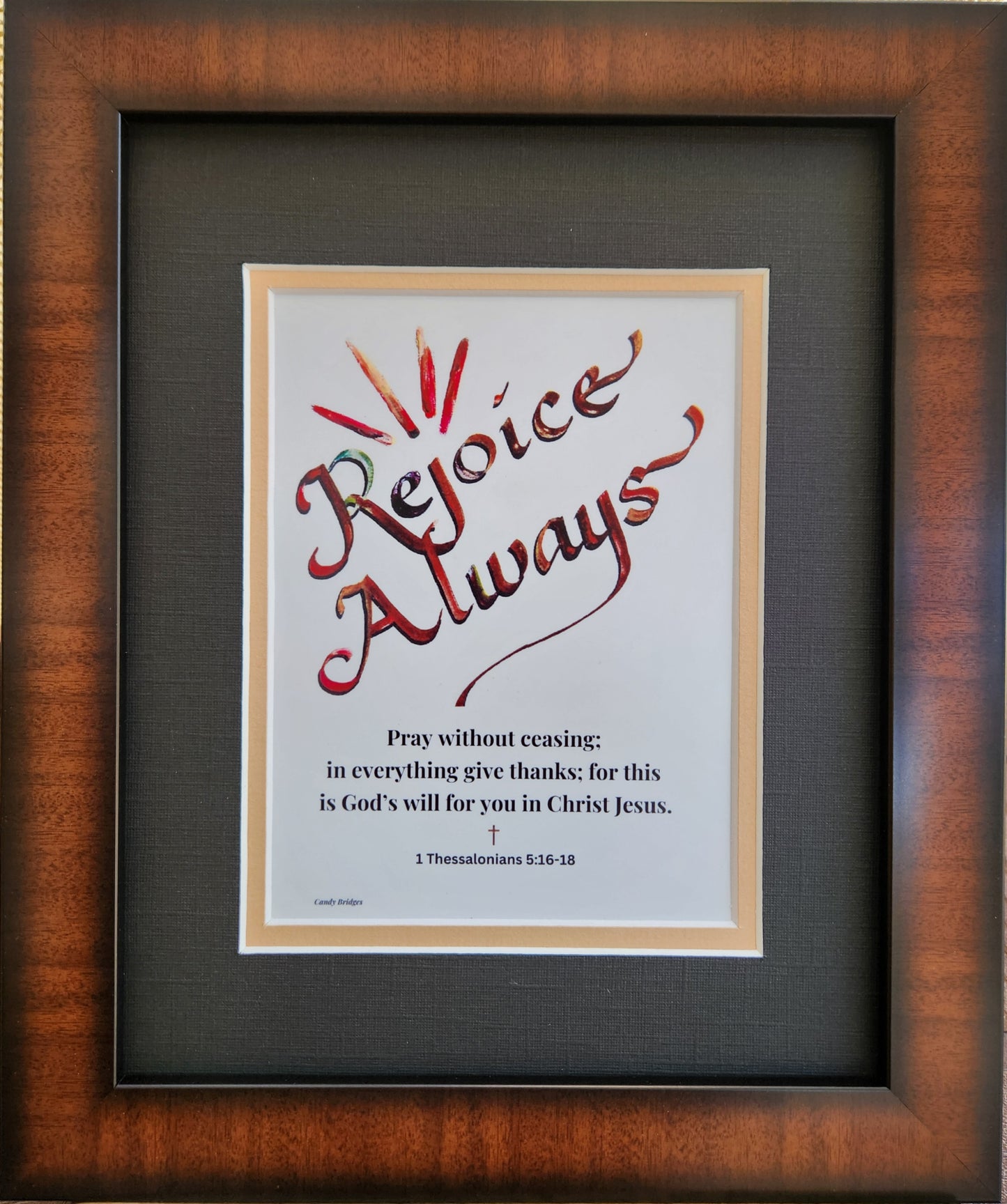 1 Thessalonians Rejoice Always custom framed Scripture verse