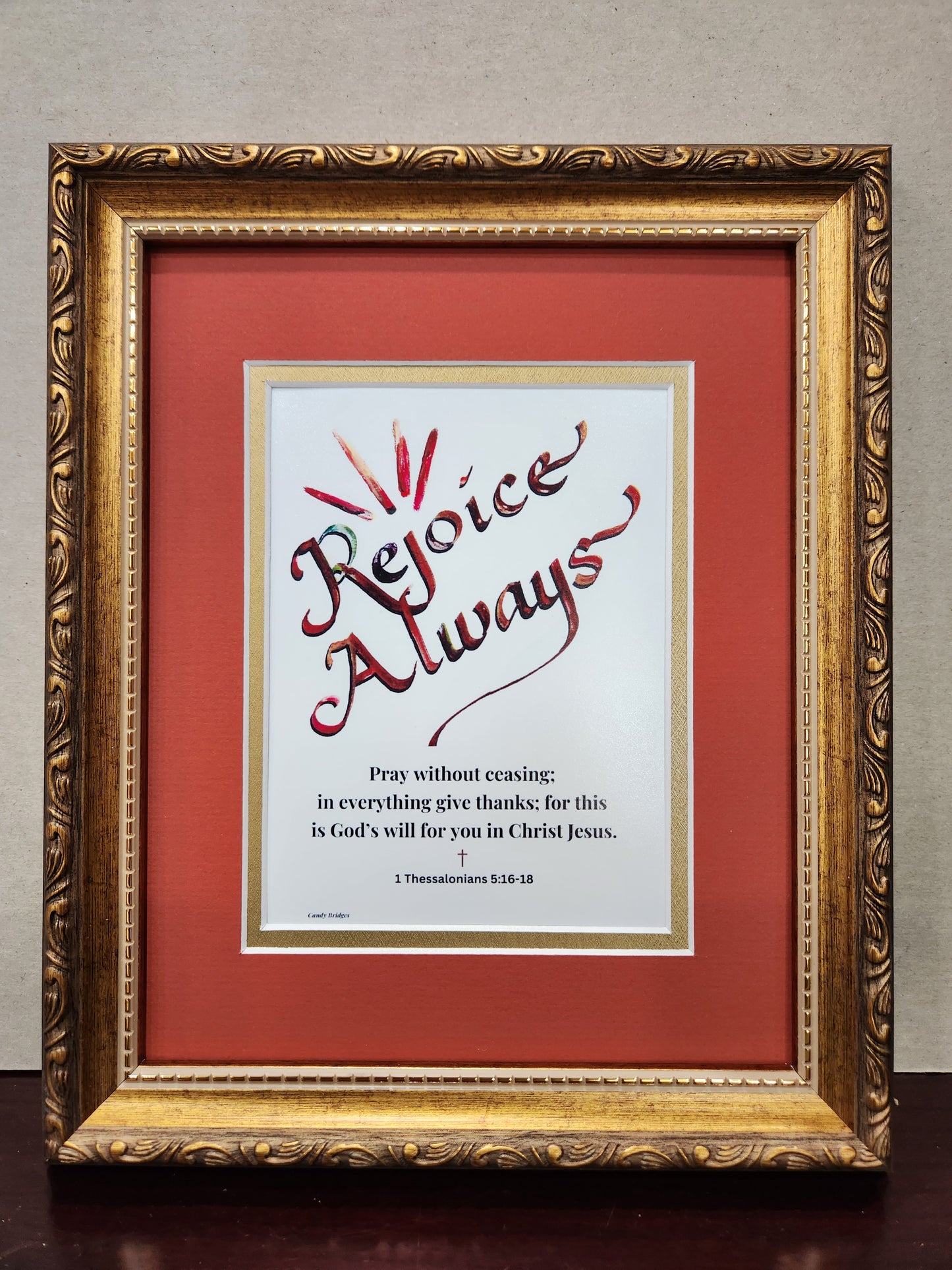 1 Thessalonians Rejoice Always custom framed Scripture verse