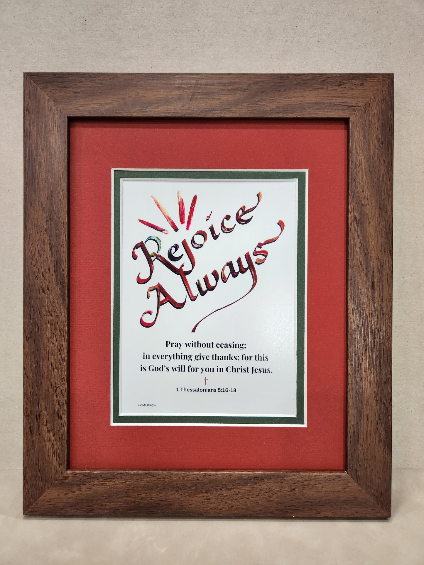 1 Thessalonians Rejoice Always custom framed Scripture verse