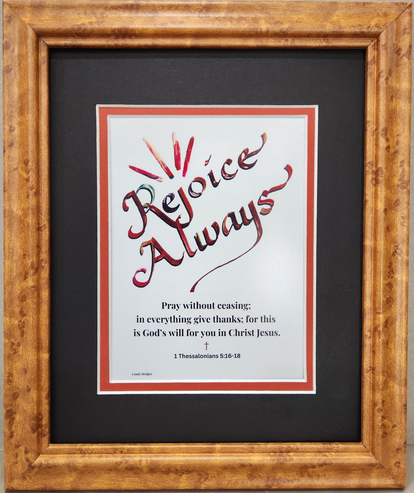 1 Thessalonians Rejoice Always custom framed Scripture verse