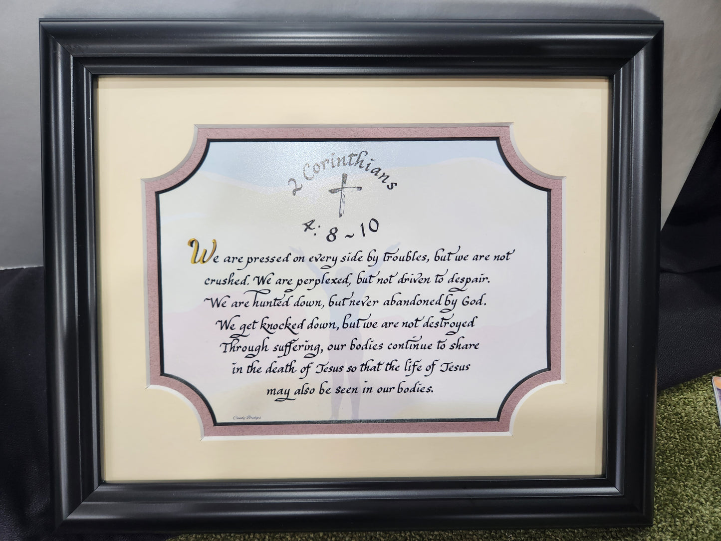 2 Corinthians 4:8-10 framed Bible verse home decor art and gift idea