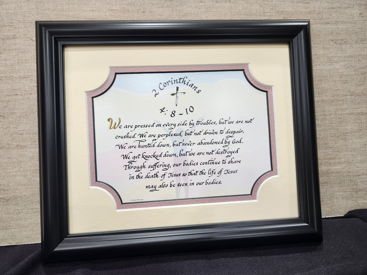 2 Corinthians 4:8-10 framed Bible verse home decor art and gift idea