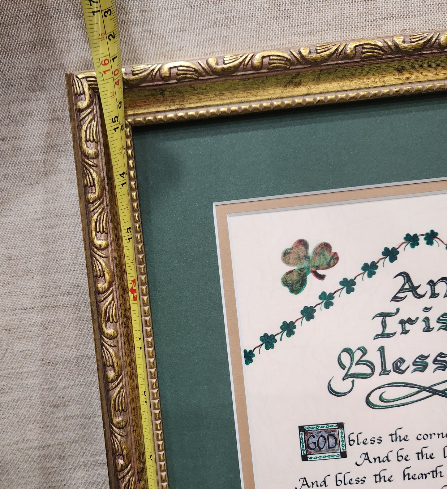 An Irish Blessing Poem custom framed and matted with option to personalize with family name