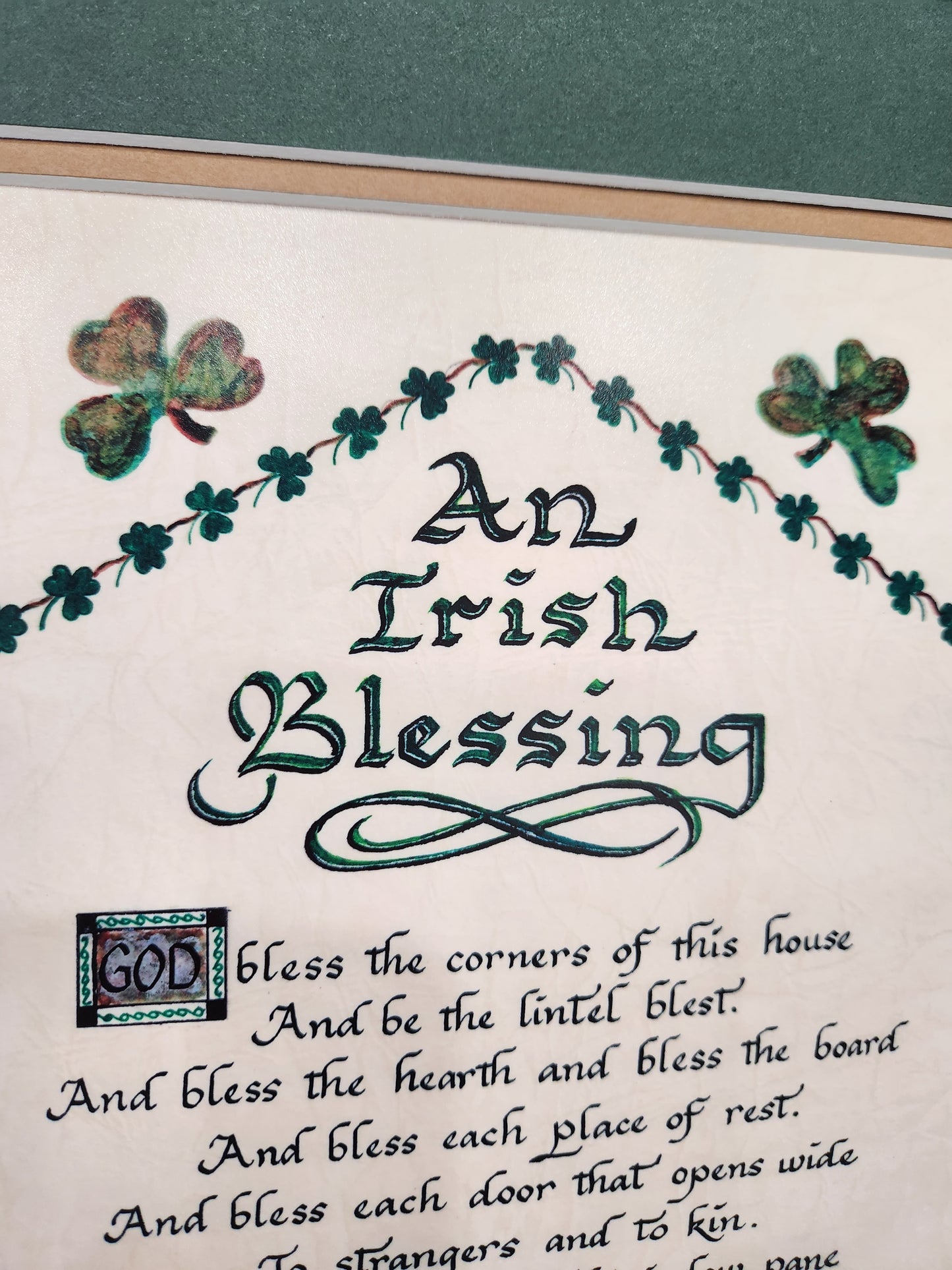 An Irish Blessing Poem custom framed and matted with option to personalize with family name