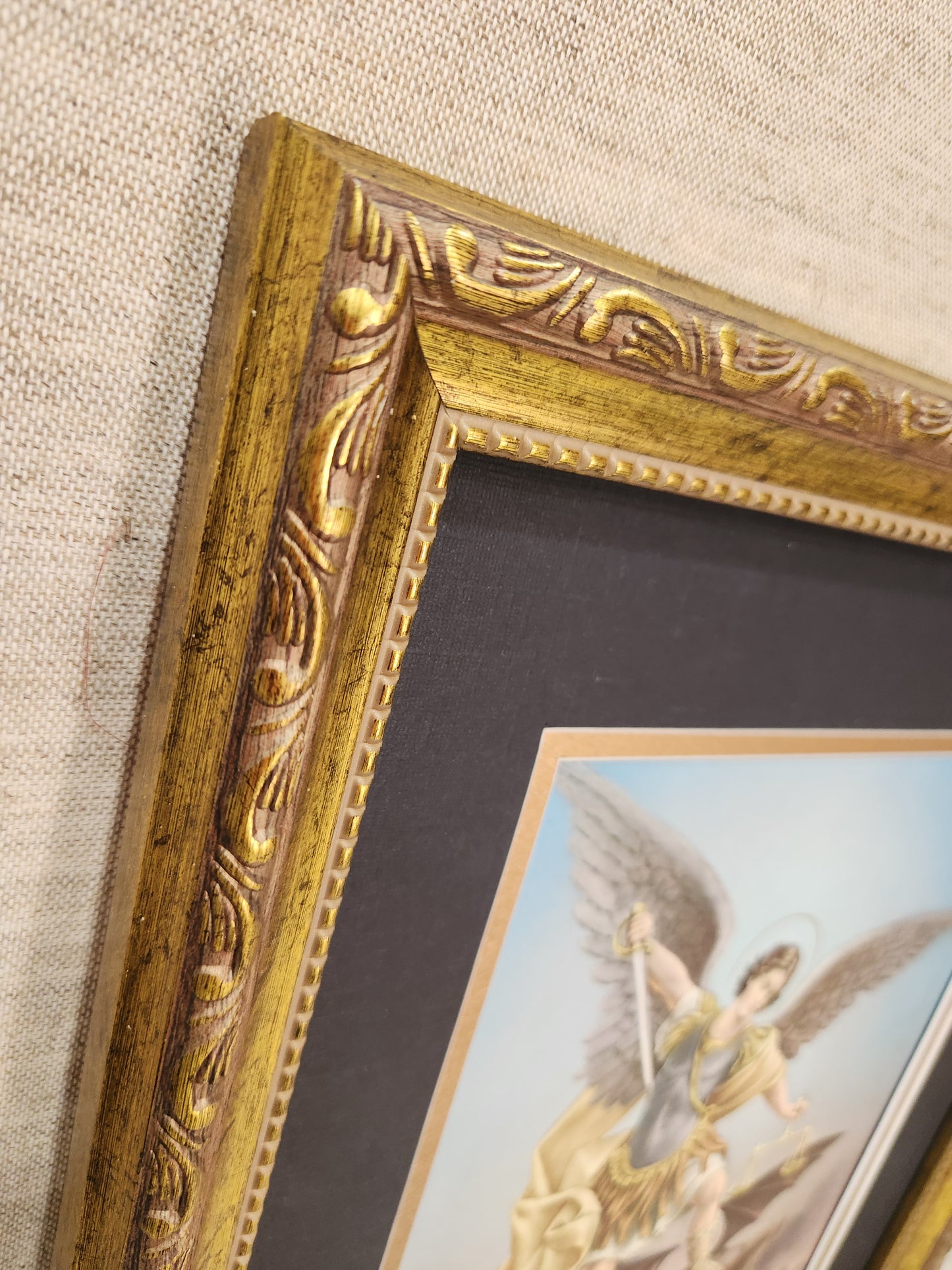 Saint Michael the Archangel Italian print custom framed picture 11" X 14"