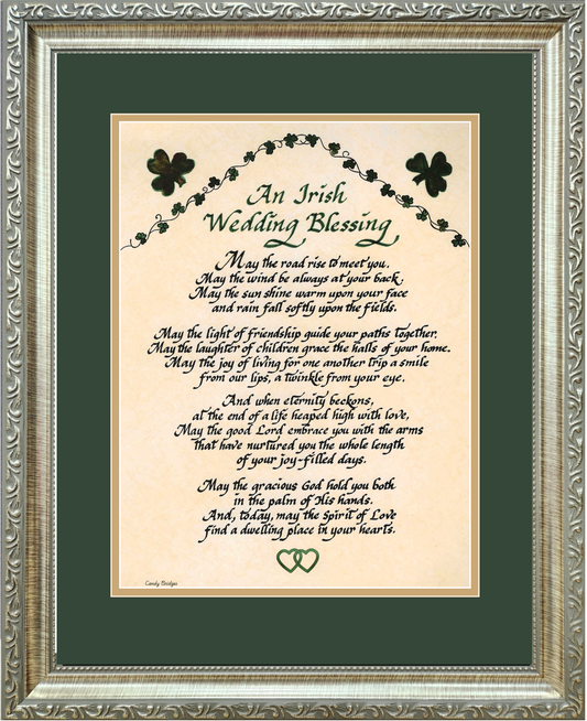 Irish Wedding Blessing personalized custom matted and framed Wedding gift